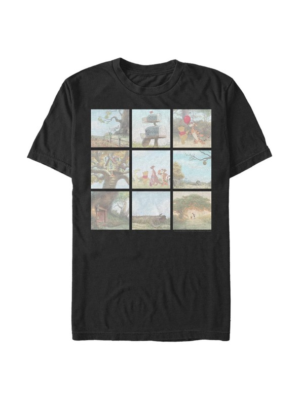 ZOOT.Fan Črna moška majica z motivom Disneyjeve klasike POOH SCENES