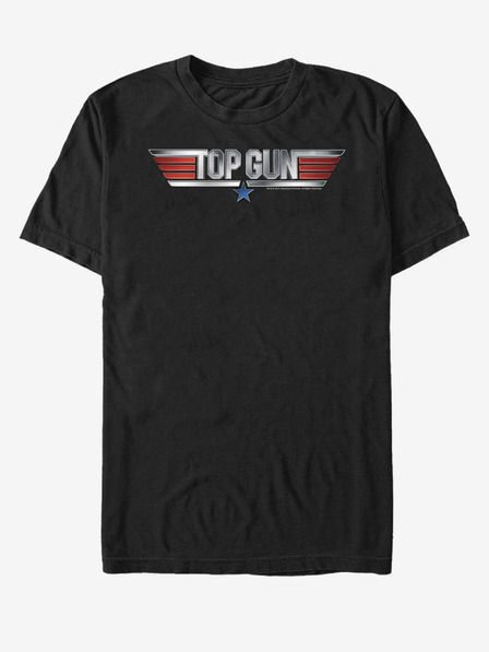 ZOOT.Fan Črna unisex majica Paramount Top Gun 3D logotip