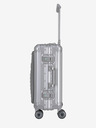 Travelite Potovalni kovček Travelite Next 4w S s sprednjim žepom v srebrni barvi