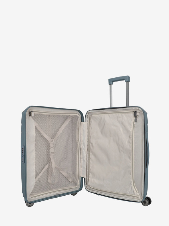 Travelite Komplet treh potovalnih kovčkov Travelite Elvaa 4w S,M,L v sivo-modri barvi