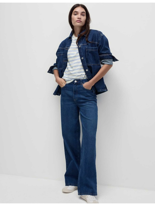 Marks & Spencer Črtasta majica iz čistega bombaža regularnega kroja Marks & Spencer bela