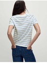 Marks & Spencer Črtasta majica iz čistega bombaža regularnega kroja Marks & Spencer bela