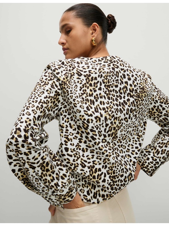 Marks & Spencer Potiskana majica s kravato spredaj, čisti bombaž Marks & Spencer rjava