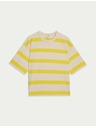 Marks & Spencer Črtasta majica iz čistega bombaža Marks & Spencer rumena
