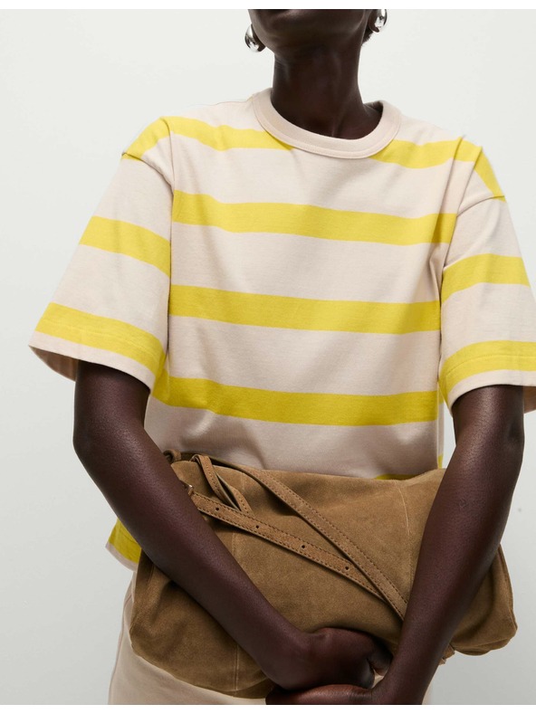 Marks & Spencer Črtasta majica iz čistega bombaža Marks & Spencer rumena