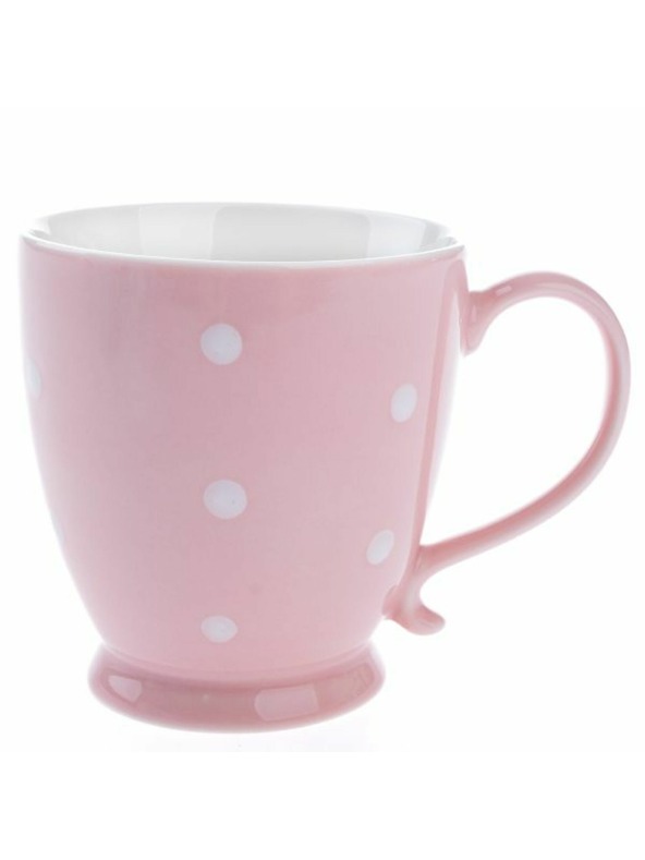 Casa de Engel Porcelanasta skodelica, rožnata s pikami, 440ml, 6/36