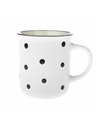 Casa de Engel Keramična skodelica, bela s črnimi pikami, 350ml, 6/36