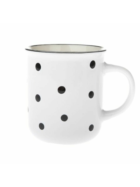 Casa de Engel Keramična skodelica, bela s črnimi pikami, 350ml, 6/36