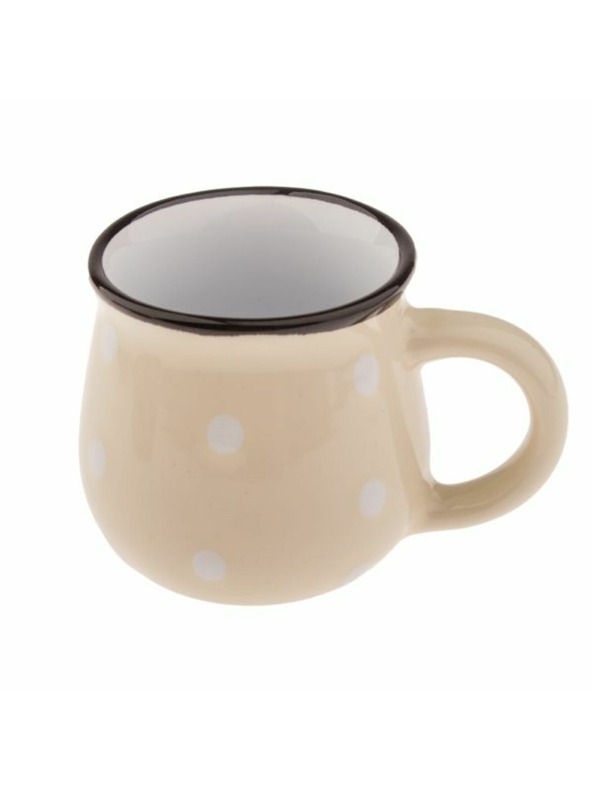 Casa de Engel Keramična skodelica - kremna s pikami, 75ml, 24/144