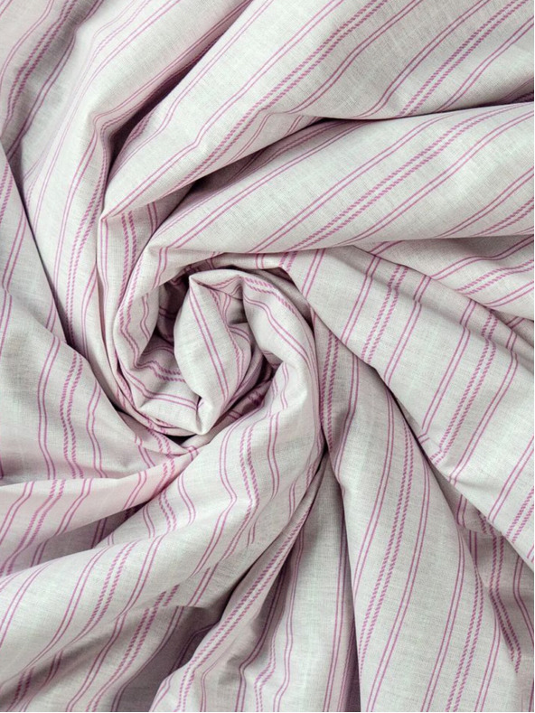 Kvalitex Bombažna natezna rjuha 220x200cm rožnati pas Kvalitex