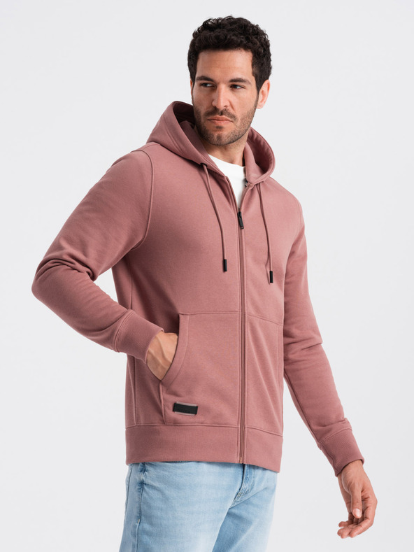 Ombre Clothing Moška bombažna jopa BASIC z zadrgo Ombre Clothing