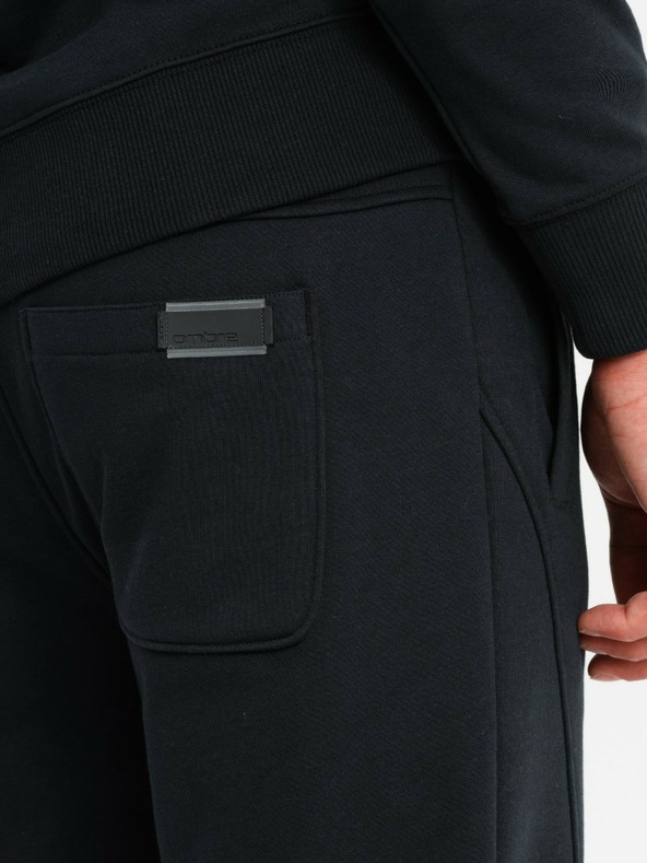 Ombre Clothing OSNOVNA moška bombažna jopa OSNOVNA črna Ombre Clothing