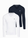 Ombre Clothing Moški komplet z dolgimi rokavi V-NECK - Mix 2-pack V1 Z87 Ombre oblačila