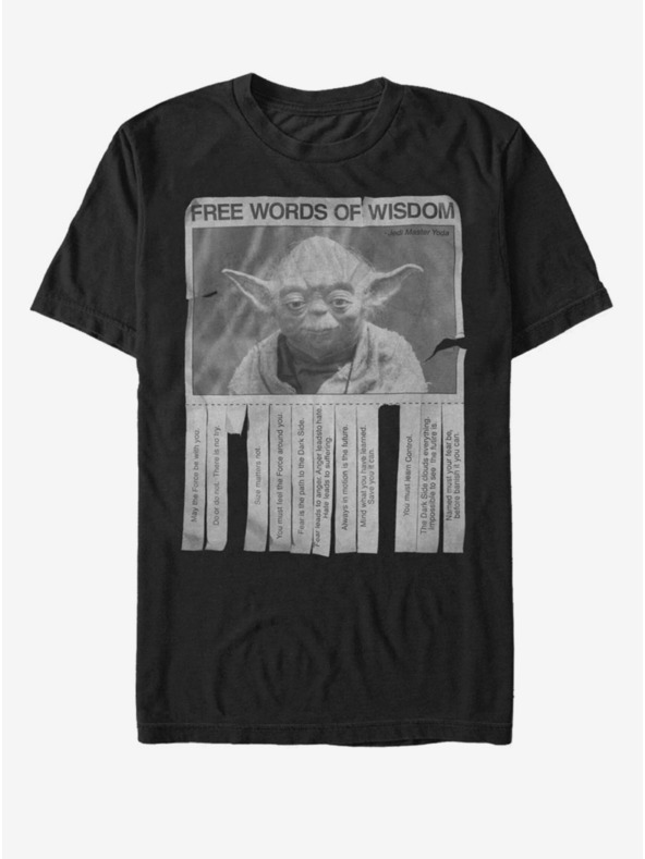 ZOOT.Fan Črna moška majica Star Wars Words of Wisdom