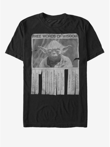 ZOOT.Fan Črna moška majica Star Wars Words of Wisdom