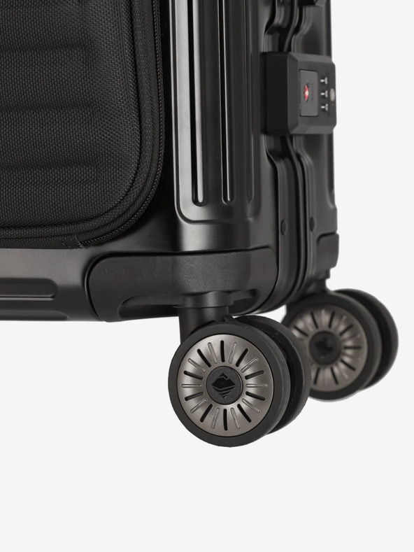 Travelite Črn kovček Travelite Next 4w S Prednji žep