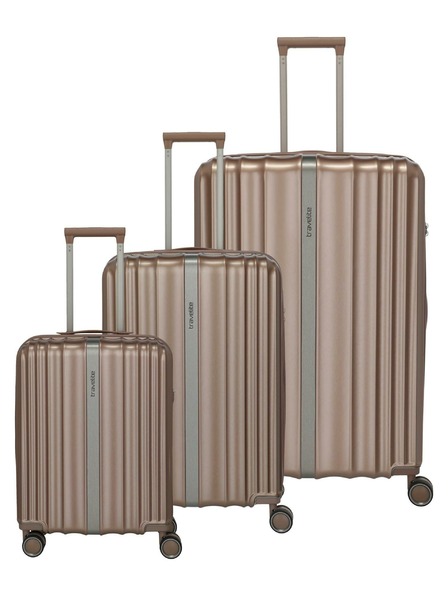 Travelite Komplet potovalnih kovčkov Travelite Paros 4w S,M,L Cappuccino