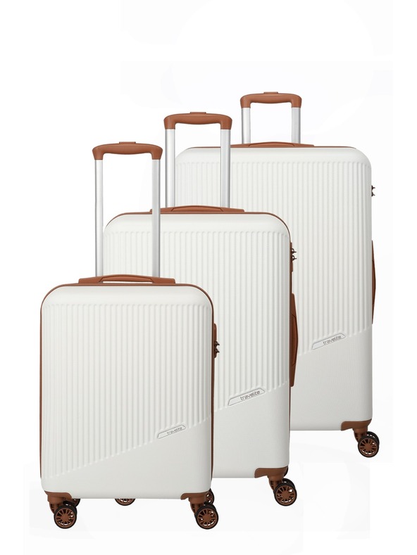 Travelite Komplet potovalnih kovčkov Travelite Bali S,M,L Bela/konjačna
