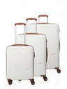 Travelite Komplet potovalnih kovčkov Travelite Bali S,M,L Bela/konjačna
