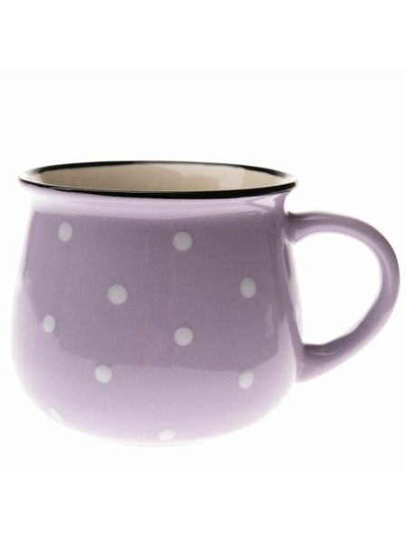 Casa de Engel Keramična skodelica - vijolična s pikami, 770ml, 6/24