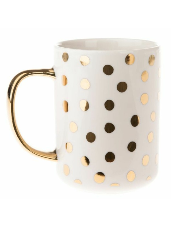 Casa de Engel Porcelanasta skodelica z zlatim ročajem, 425ml, 12/36