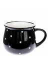 Casa de Engel Keramična skodelica, črna z belimi pikami, 770ml, 6/24
