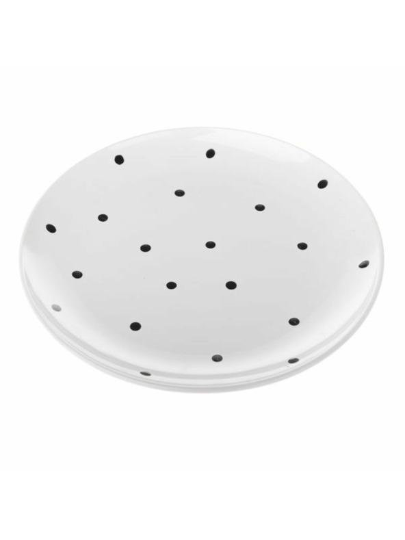 Casa de Engel Keramični krožnik, bel s črnimi pikami, 12/24