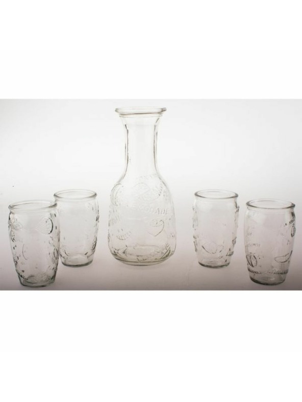 Casa de Engel Karafa s 4 steklenimi kozarci prozorna, 0/8