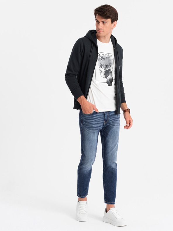 Ombre Clothing Moška bombažna jopa BASIC z zadrgo Ombre Clothing