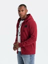Ombre Clothing Moška jopa s kapuco in našitkom - rdeča V3 OM-SSZP-0140 Ombre Clothing