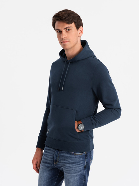 Ombre Clothing Pánska bavlnená mikina BASIC s klokanom a kapucňou Ombre Clothing