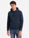 Ombre Clothing Pánska bavlnená mikina BASIC s klokanom a kapucňou Ombre Clothing