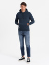 Ombre Clothing Pánska bavlnená mikina BASIC s klokanom a kapucňou Ombre Clothing