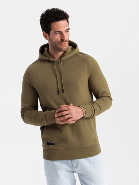 Ombre Clothing Pánska bavlnená klokaní mikina BASIC s kapucňou Ombre Clothing