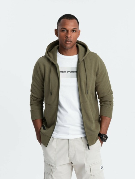 Ombre Clothing Moška bombažna elastična jopa BASIC Ombre Clothing