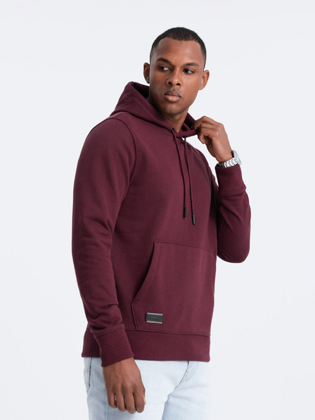 Ombre Clothing Pánska bavlnená mikina BASIC s klokanom a kapucňou Ombre Clothing