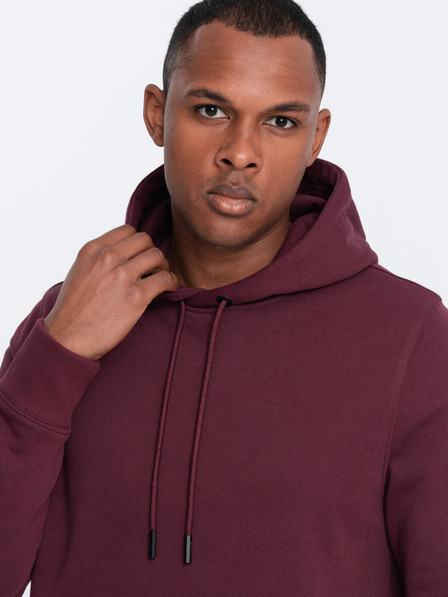 Ombre Clothing Pánska bavlnená mikina BASIC s klokanom a kapucňou Ombre Clothing