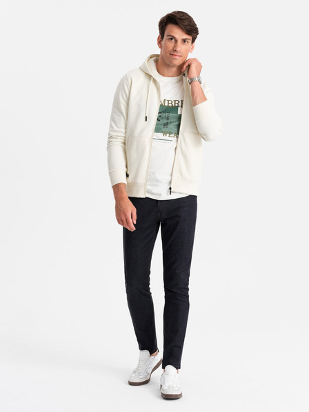 Ombre Clothing Moška bombažna jopa BASIC z zadrgo Ombre Clothing