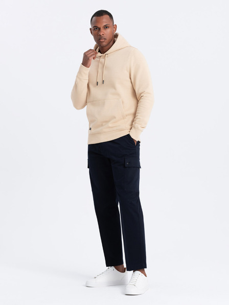 Ombre Clothing Pánska bavlnená klokaní mikina BASIC s kapucňou Ombre Clothing