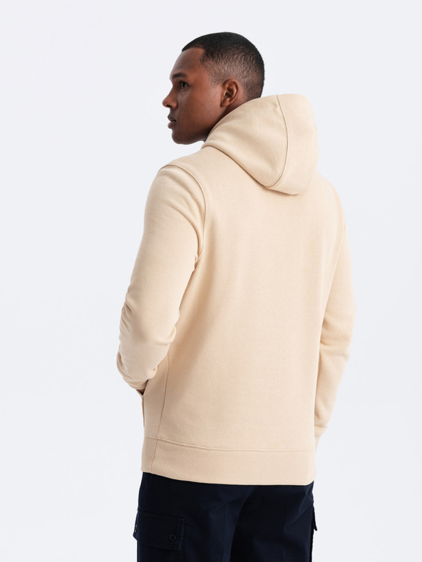 Ombre Clothing Pánska bavlnená klokaní mikina BASIC s kapucňou Ombre Clothing