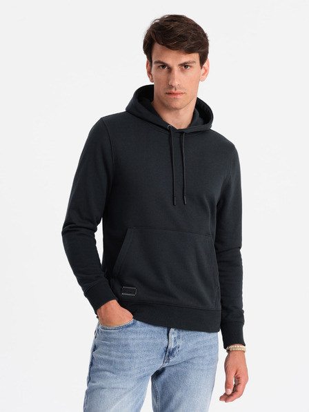 Ombre Clothing Pánska bavlnená klokaní mikina BASIC s kapucňou Ombre Clothing