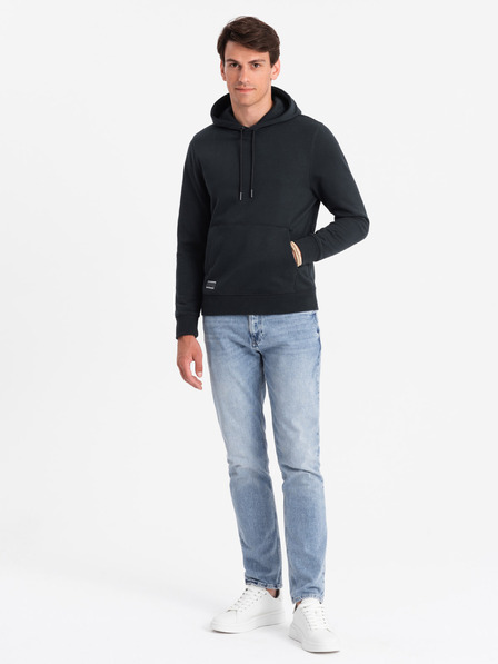 Ombre Clothing Pánska bavlnená klokaní mikina BASIC s kapucňou Ombre Clothing