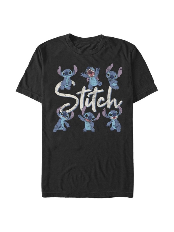 ZOOT.Fan Črna moška majica Disney STITCH POSES