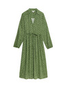 Marks & Spencer Potiskana midi srajčna obleka z V-izrezom Marks & Spencer zelena