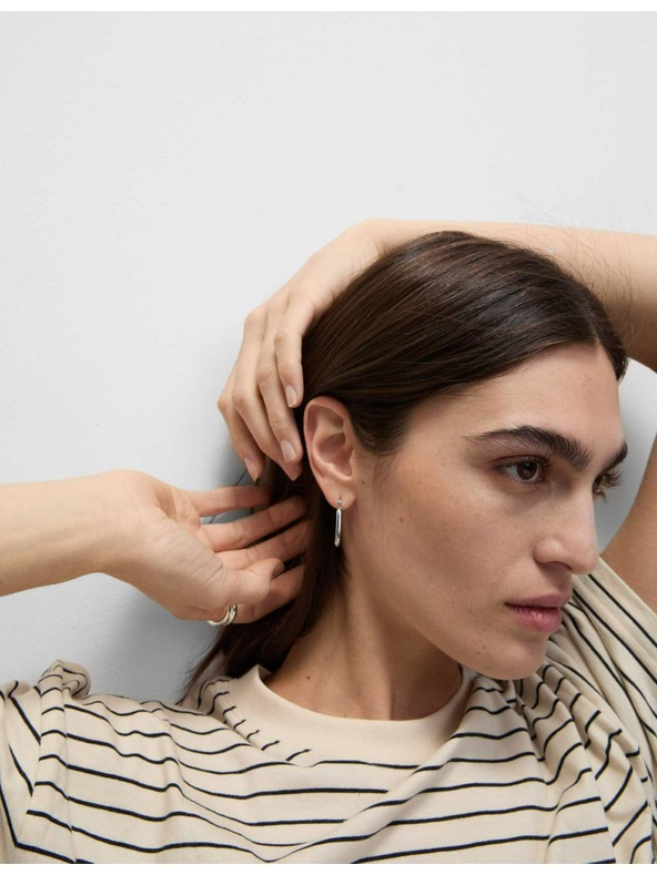 Marks & Spencer Prugasta majica kvadratne krojene iz čiste bombaže Marks & Spencer bež