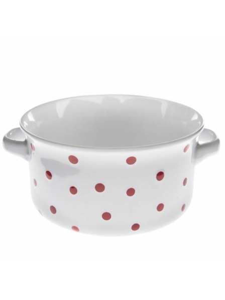 Casa de Engel Keramična skodelica, bela z rdečimi pikami, 560 ml, 6/24