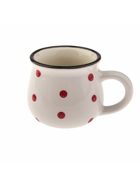 Casa de Engel Keramičen lonček - bel s pikami, 75 ml, 24/144