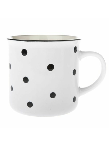 Casa de Engel Keramičen lonček, bel s črnimi pikami, 470 ml, 6/24