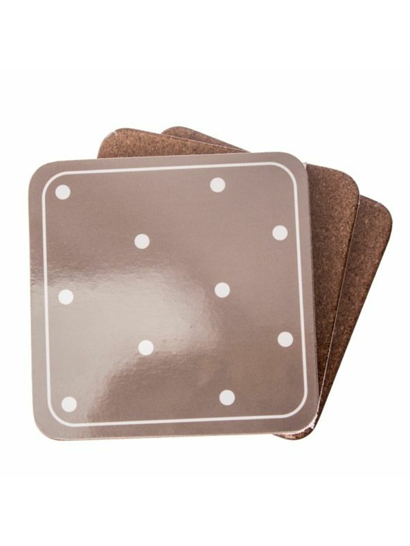 Casa de Engel Plutovinaste podstavki za skodelice - temno siva z pikami - komplet 6 kosov, 0/60