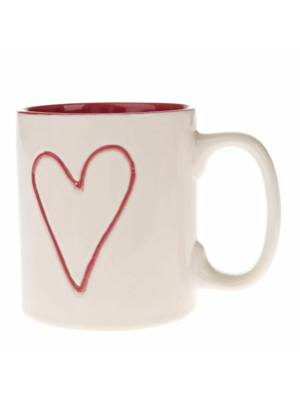 Casa de Engel Keramična skodelica - smetana/rdeča, 600ml, 6/24